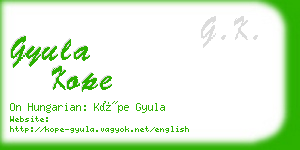 gyula kope business card